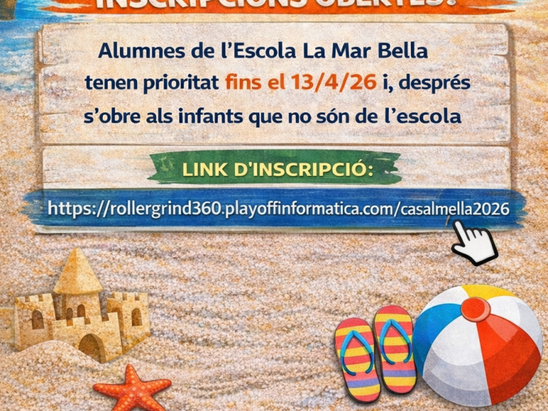 Ja estan obertes les inscripcions del Casal d’Estiu 2026 de l’AFA La Mar&nbsp;Bella