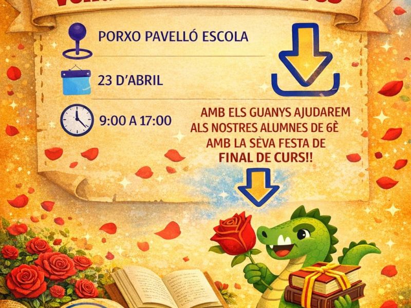 Sant Jordi a l’escola: venda de roses i llibres el 23&nbsp;d’abril